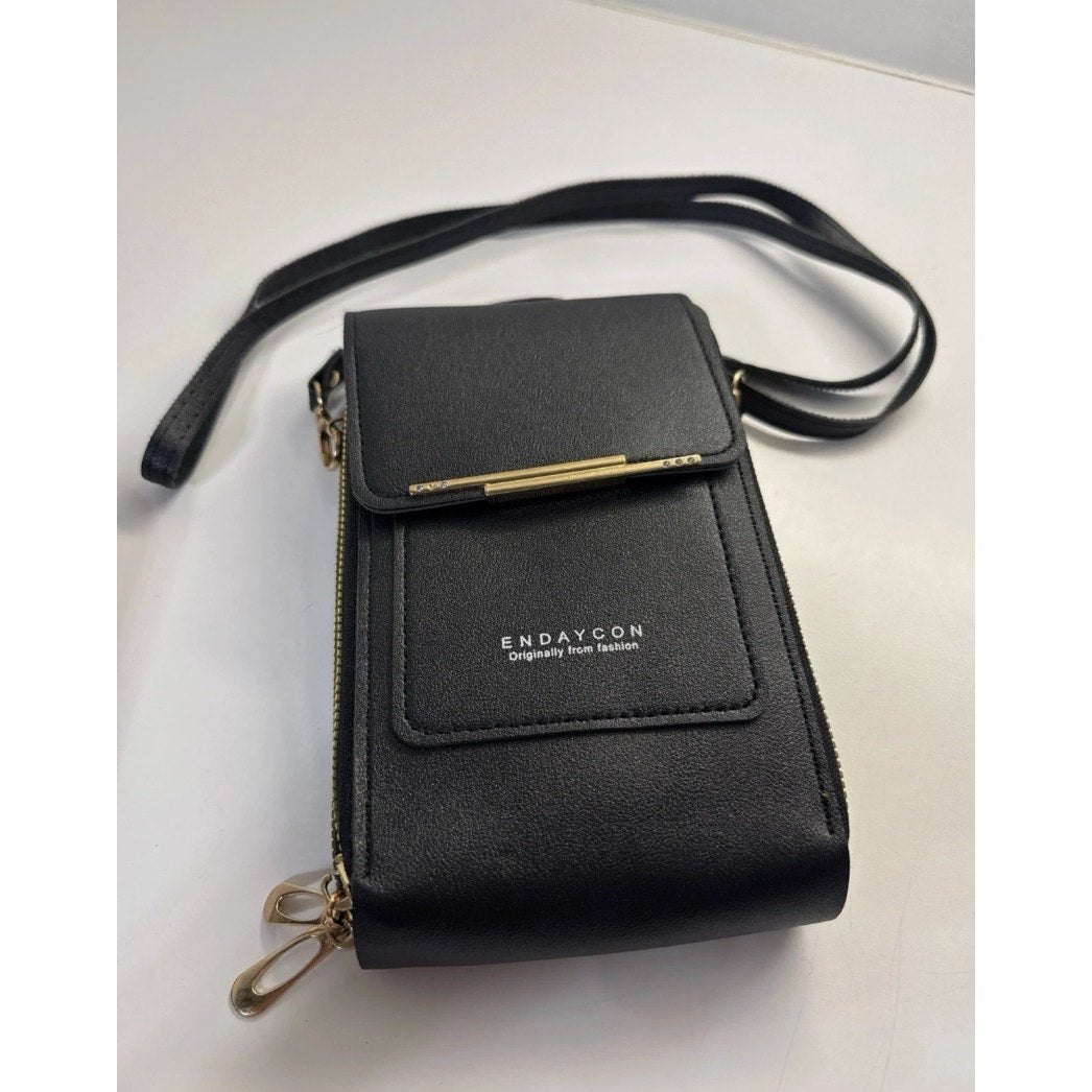 Endaycon Black Crossbody Cell Phone Bag