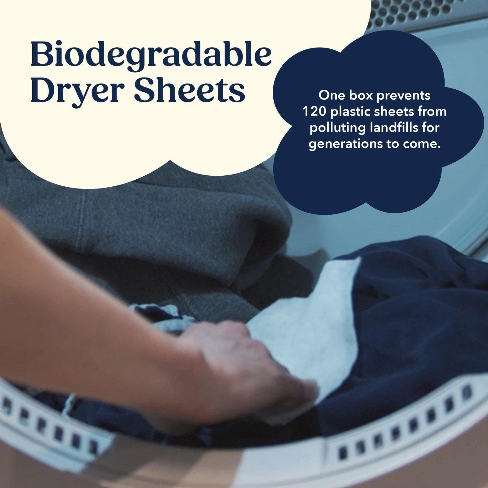 Cobi Biodegradable Non Toxic Cotton Dryer Sheets Eco Friendly 120 Count