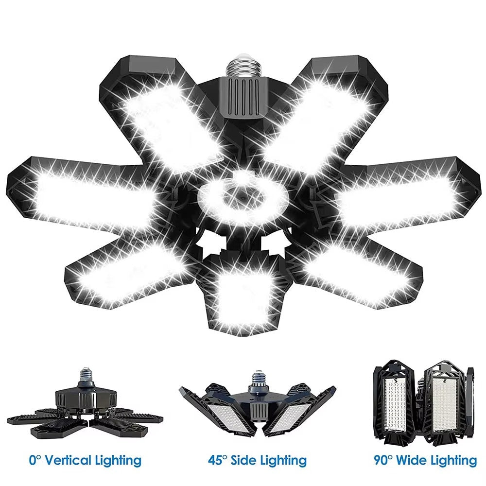 Deformable LED Garage Light with Smart Security Camera