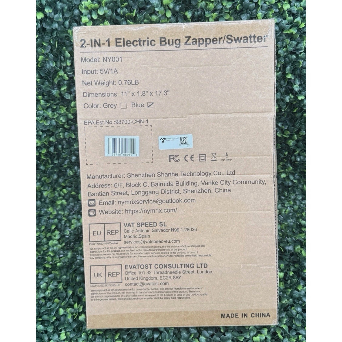 NYMRIX 2-in-1 Electric Bug Zapper/Swatter