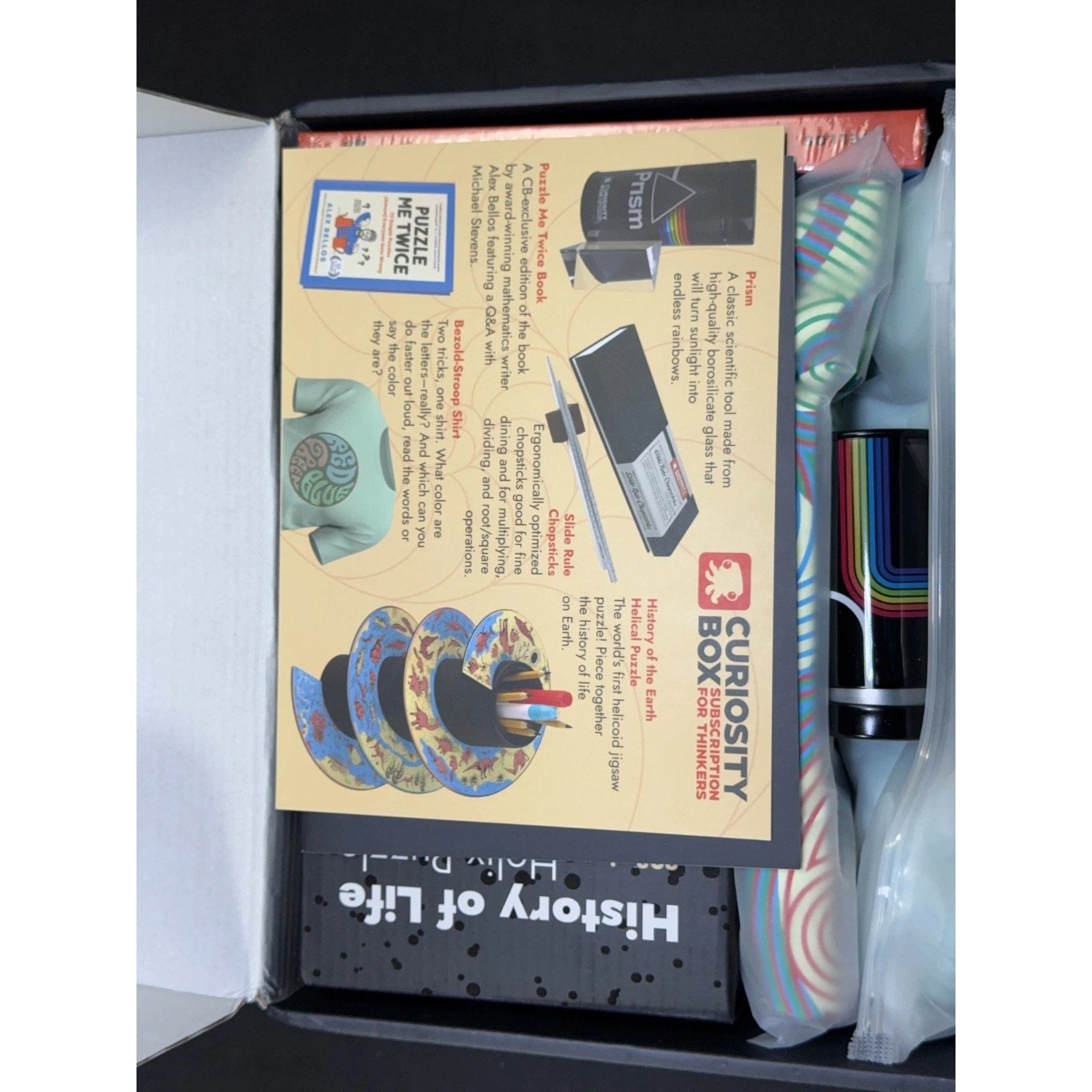 The Curiosity Box containing History of Life Puzzle