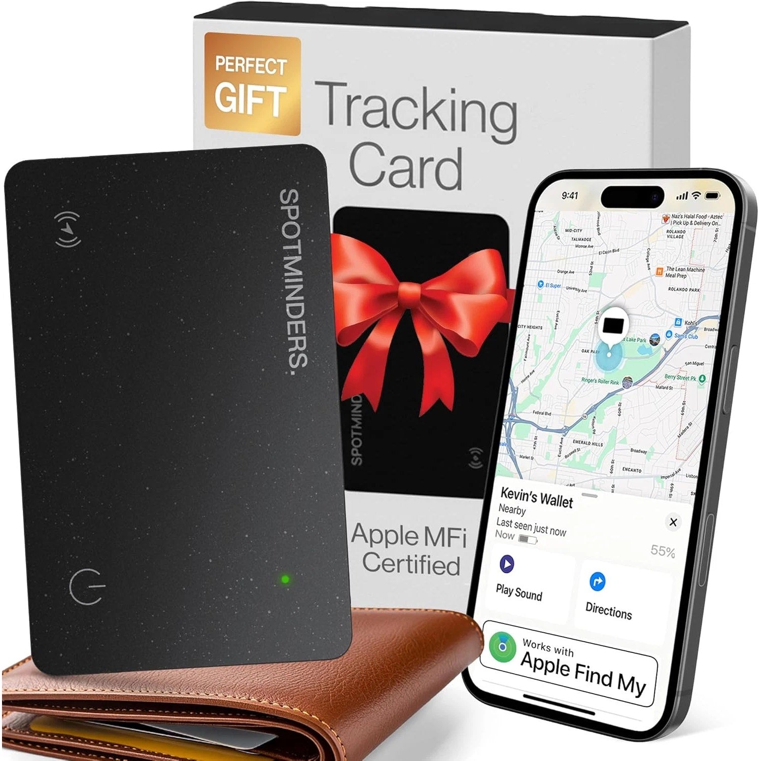 SPOTMINDERS Apple Mfi Certified Wallet Tracker Card for Travel