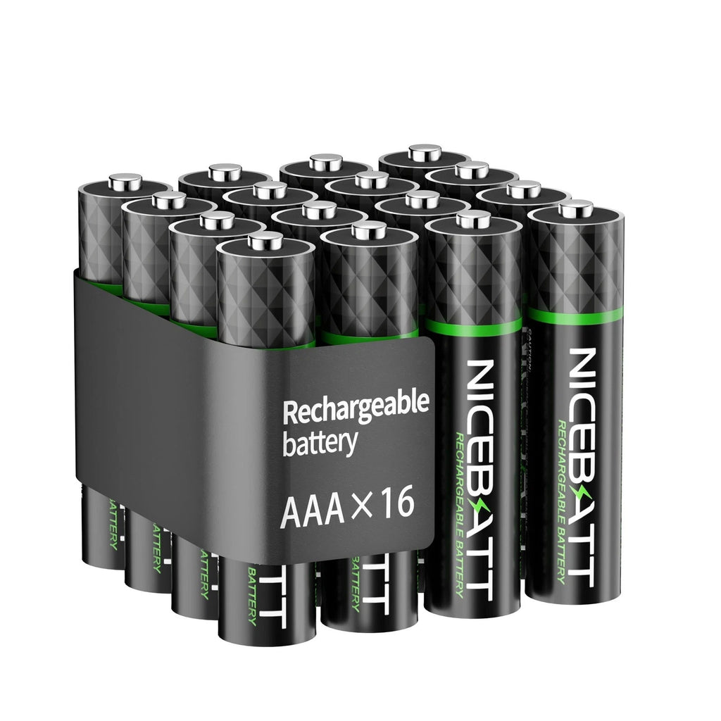 NICEBATT Rechargeable AAA Batteries16 Count