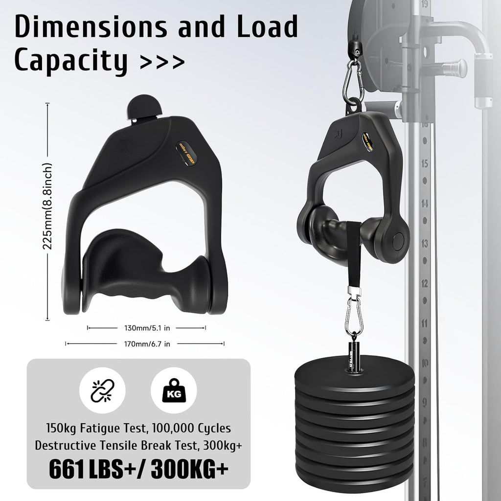 Ergonomic Non-Slip D Handle Cable Attachment- One Handle