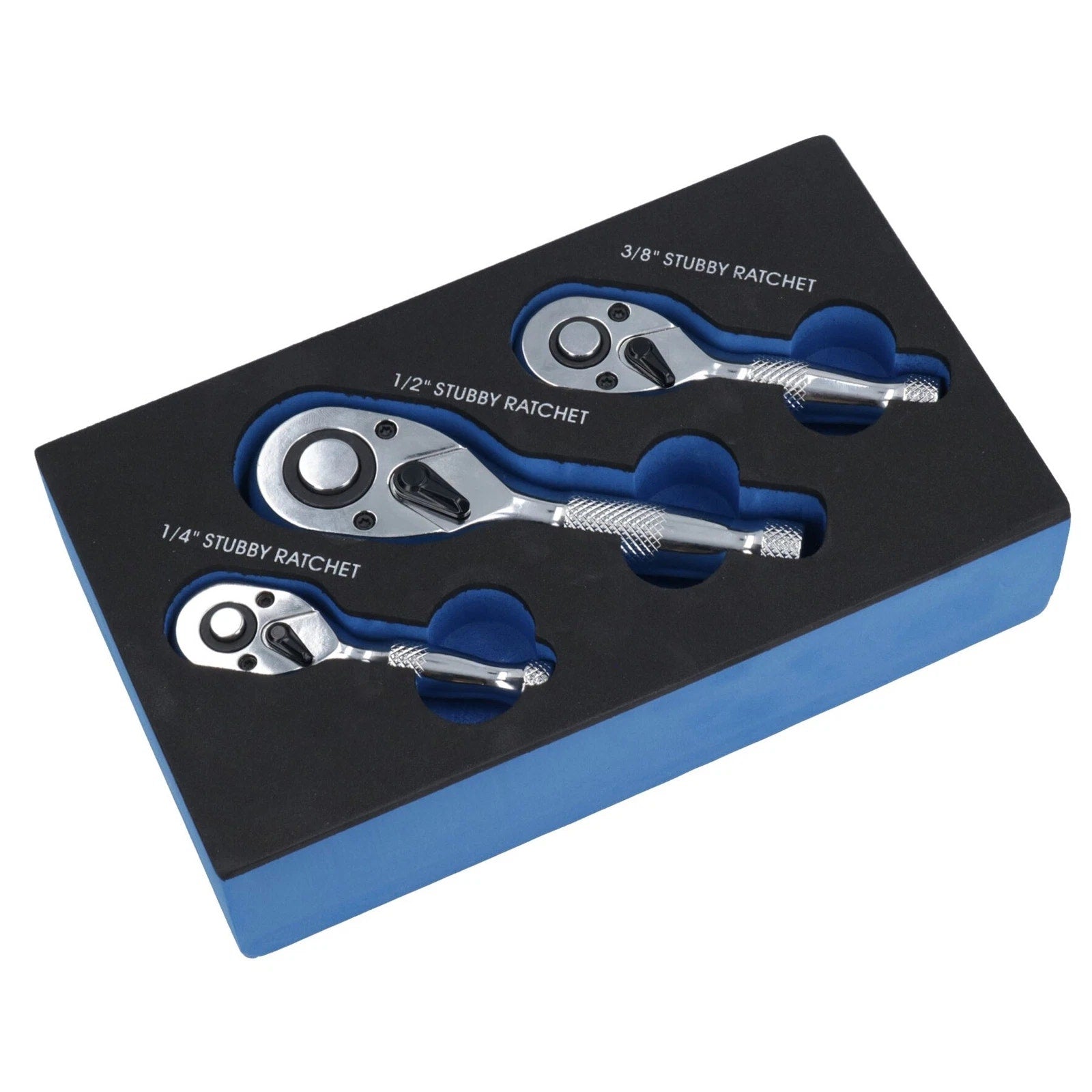 3-piece stubby ratchet socket driver set