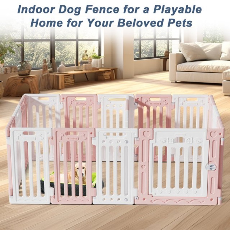 Foldable HDPE Dog Playpen with Door(Model: SL10+1/SL-P-14+1)