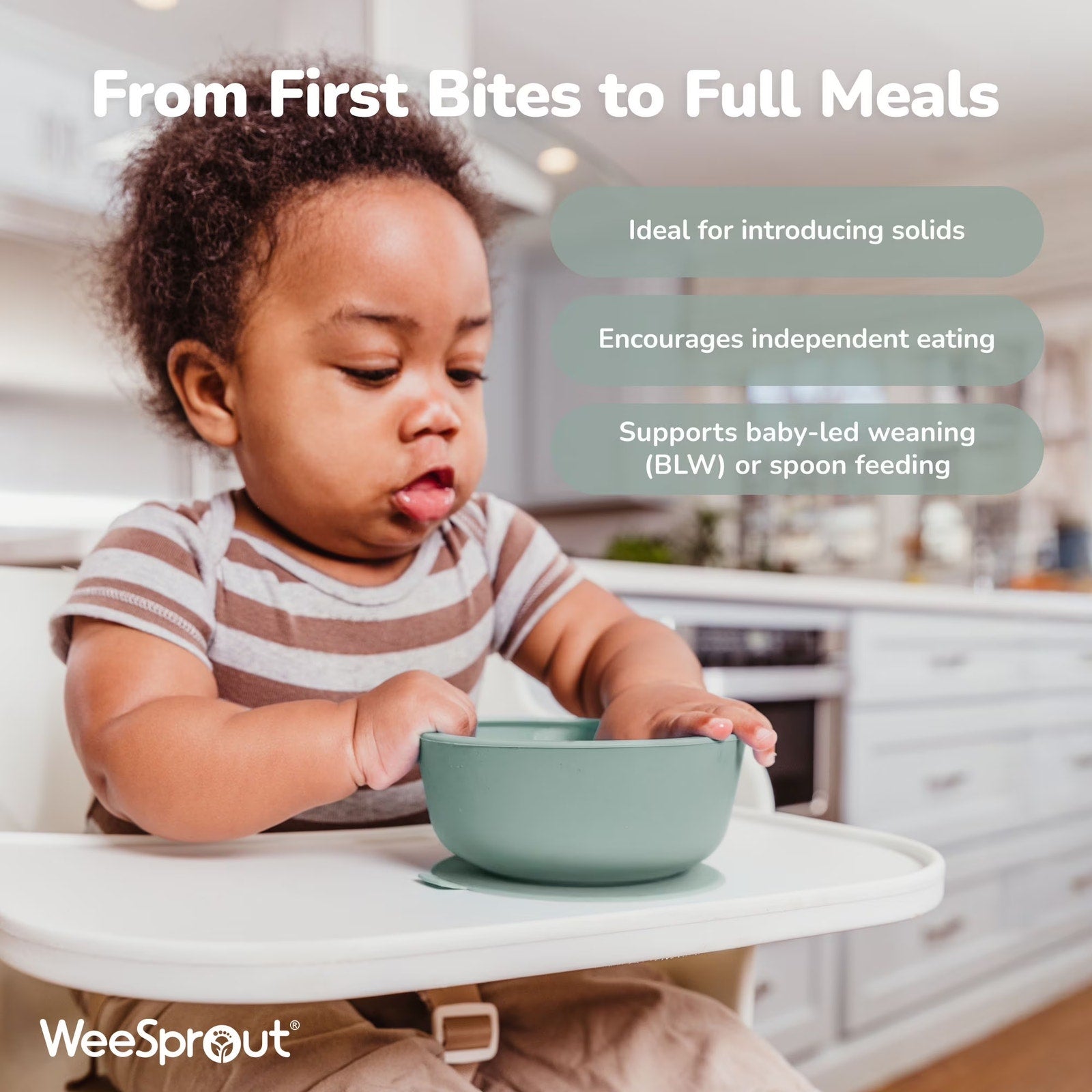 WeeSprout Silicone Suction Bowls with Lids