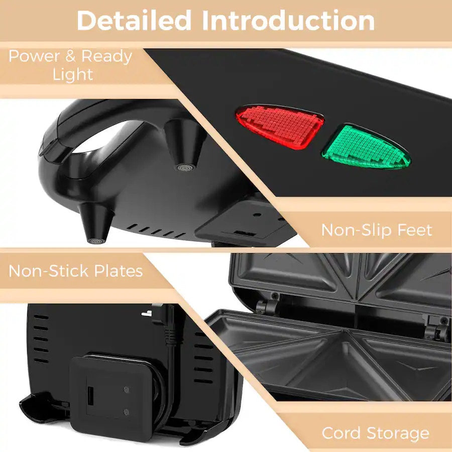 Sandwich Maker with Triangle Plates