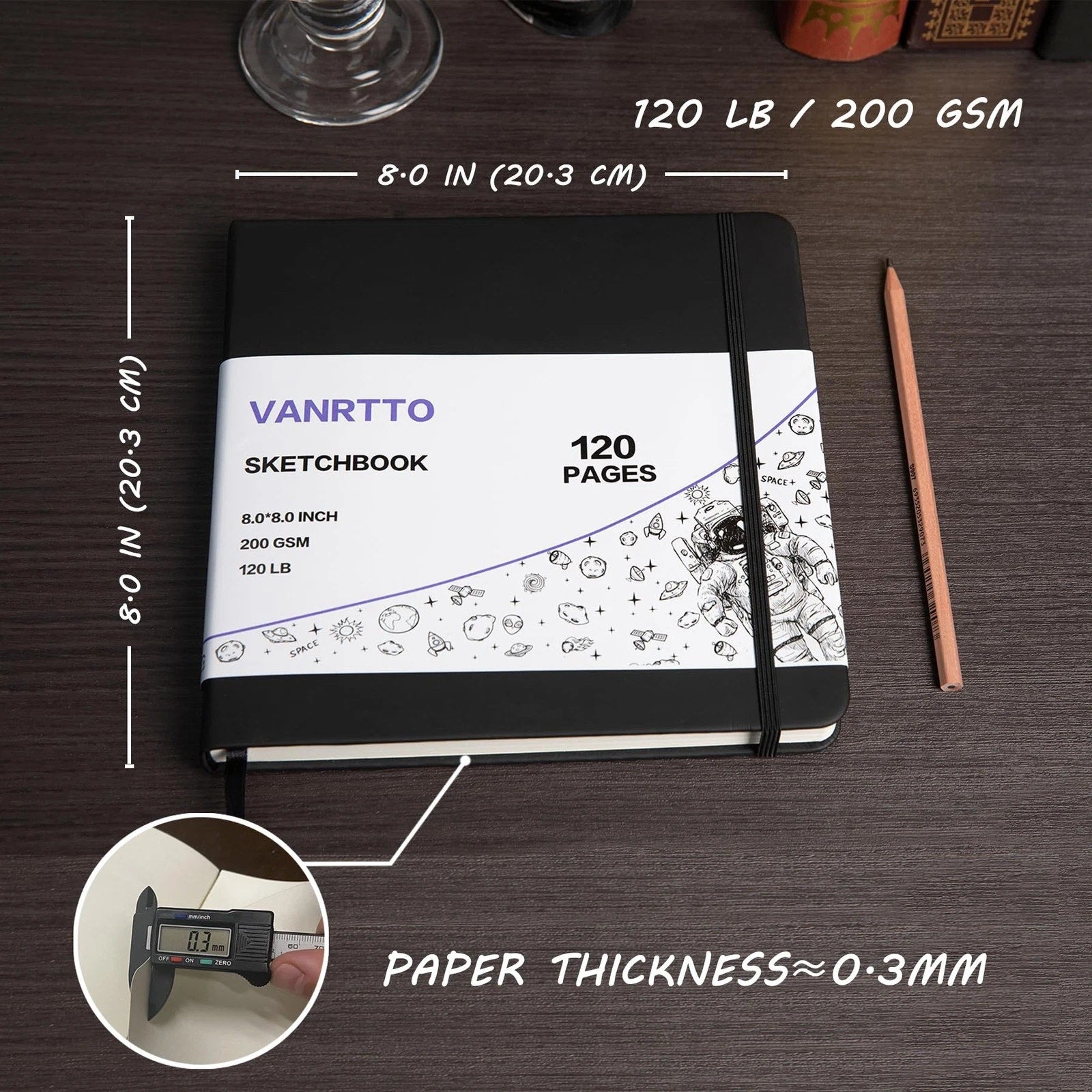 VANRTTO Hardcover Square Sketch Book