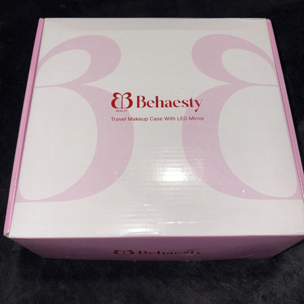 Behaesty Travel Makeup Bag with LED Lighted Mirror