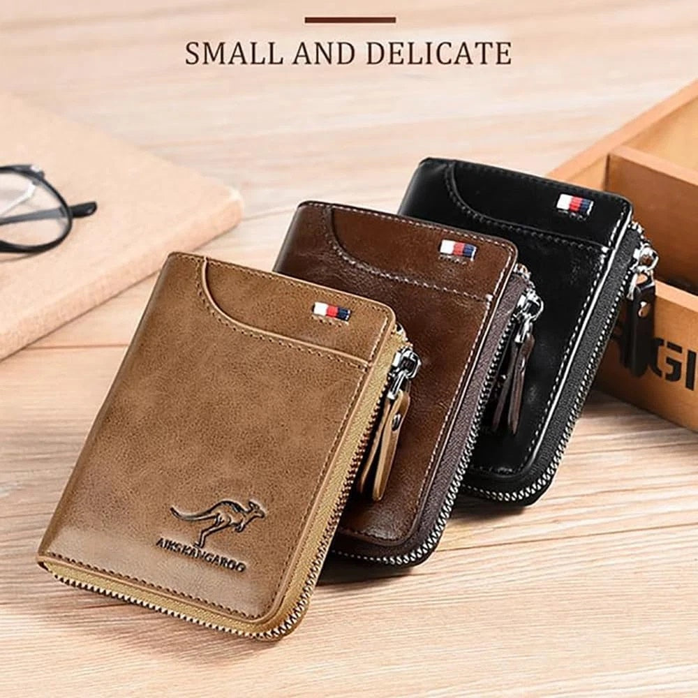 Aiks Kangaroo bifold leather wallet