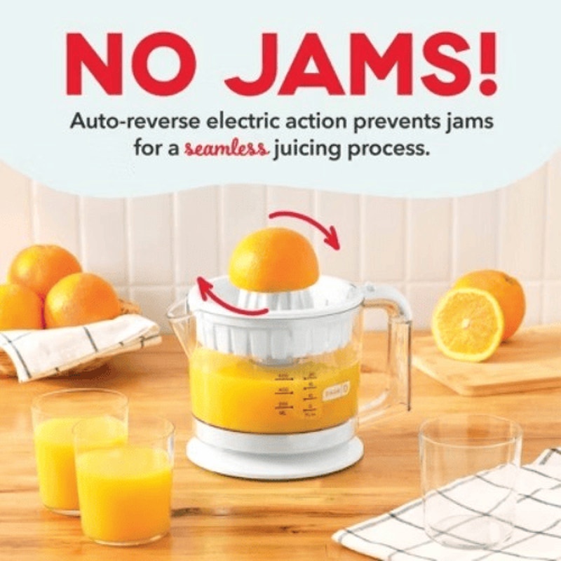 Dash Dual Citrus Juicer White with Pulp Control 20 Fl Oz