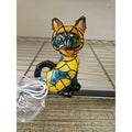 Stained Glass Cat Lamp
