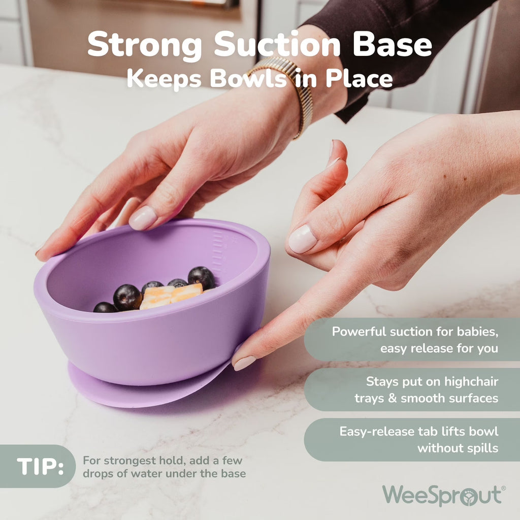 WeeSprout Silicone Suction Bowls with Lids