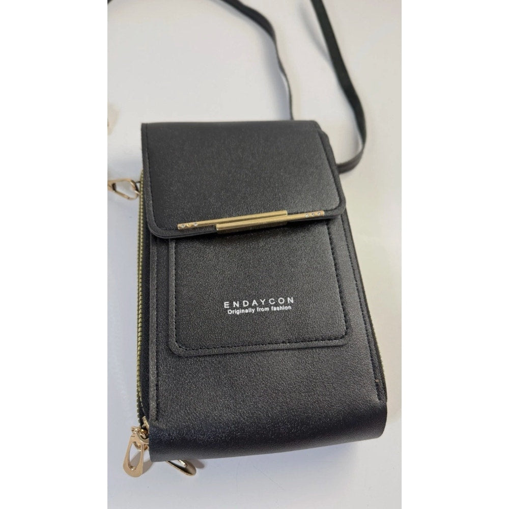 Endaycon Black Crossbody Cell Phone Bag