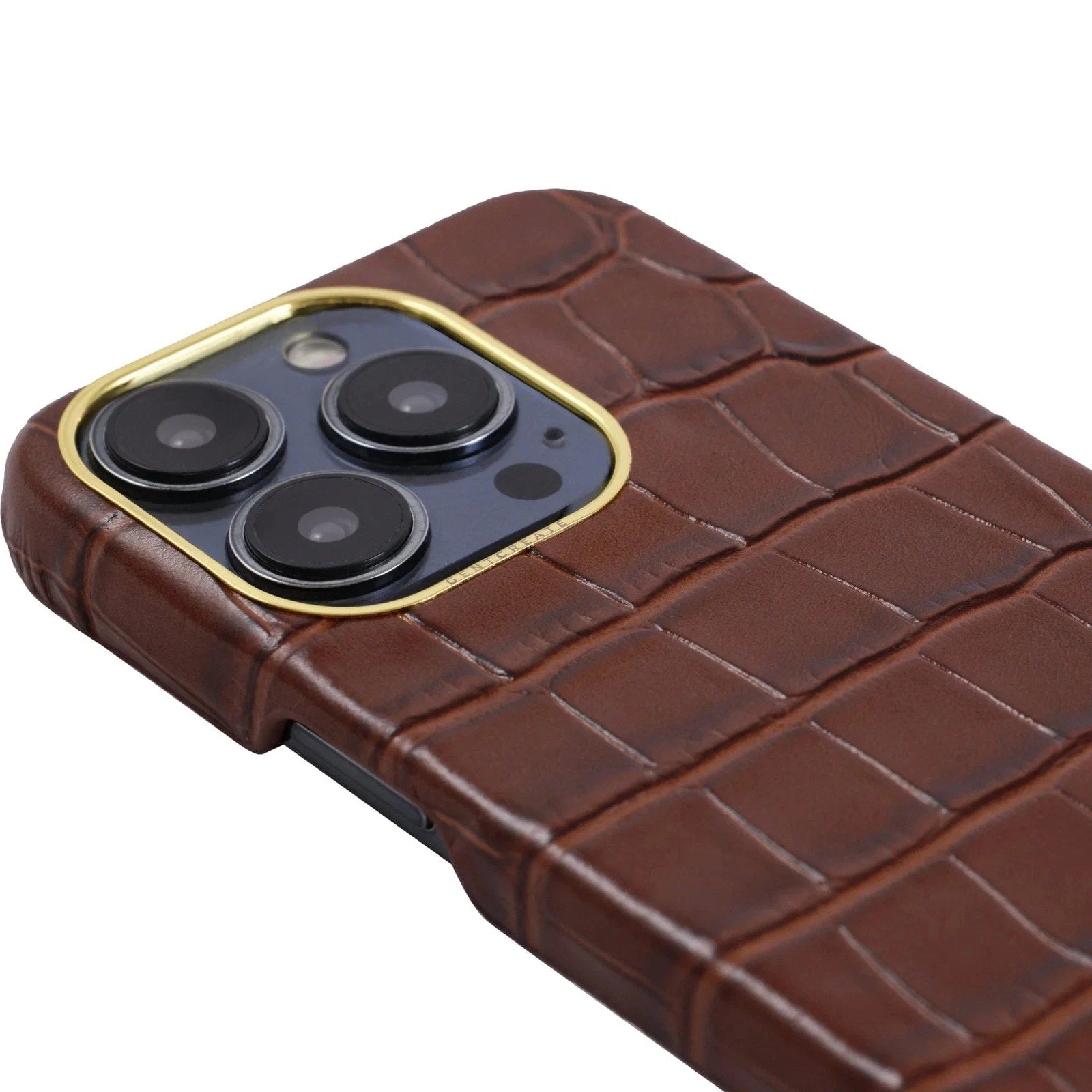 GENTCREATE brown crocodile leather iPhone case