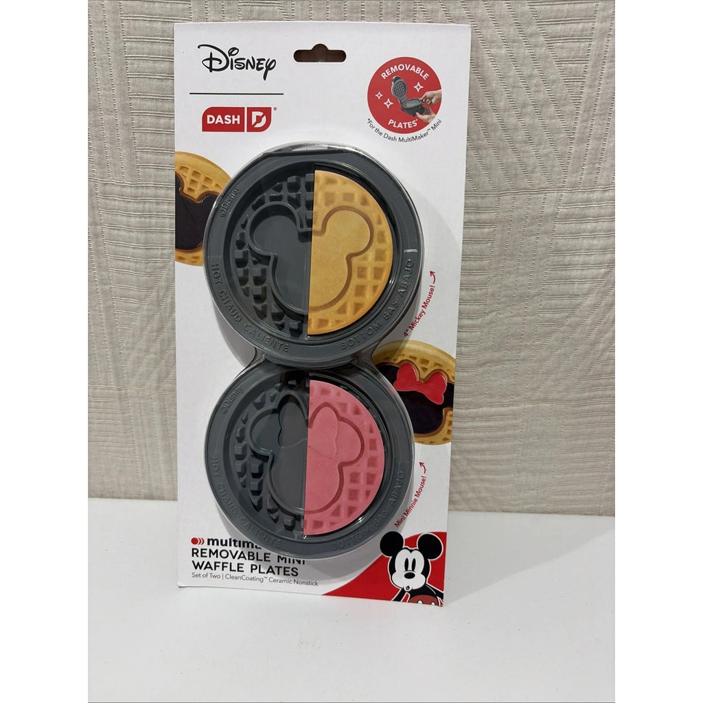 DISNEY DASH MULTIMAKER MINI 4" Mickey Minnie Mouse Removable Waffle Plates