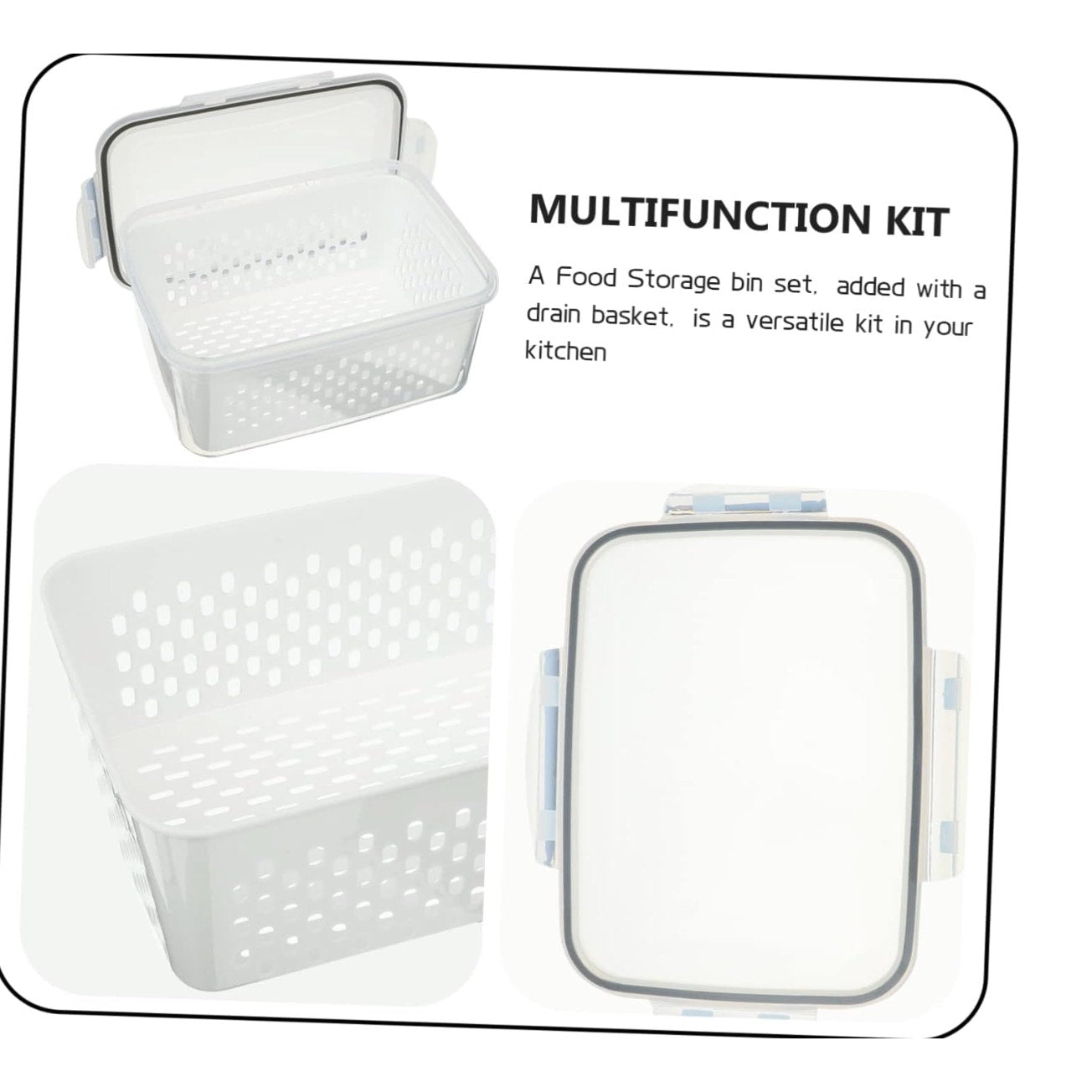 Food Storage Container with Drain Basket