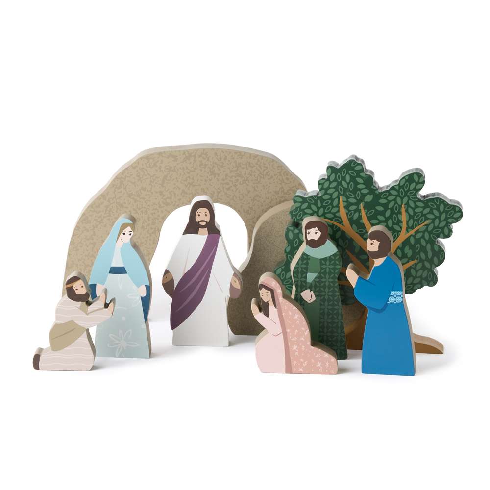 He Is Risen Easter Creche Set 9 Piece Set