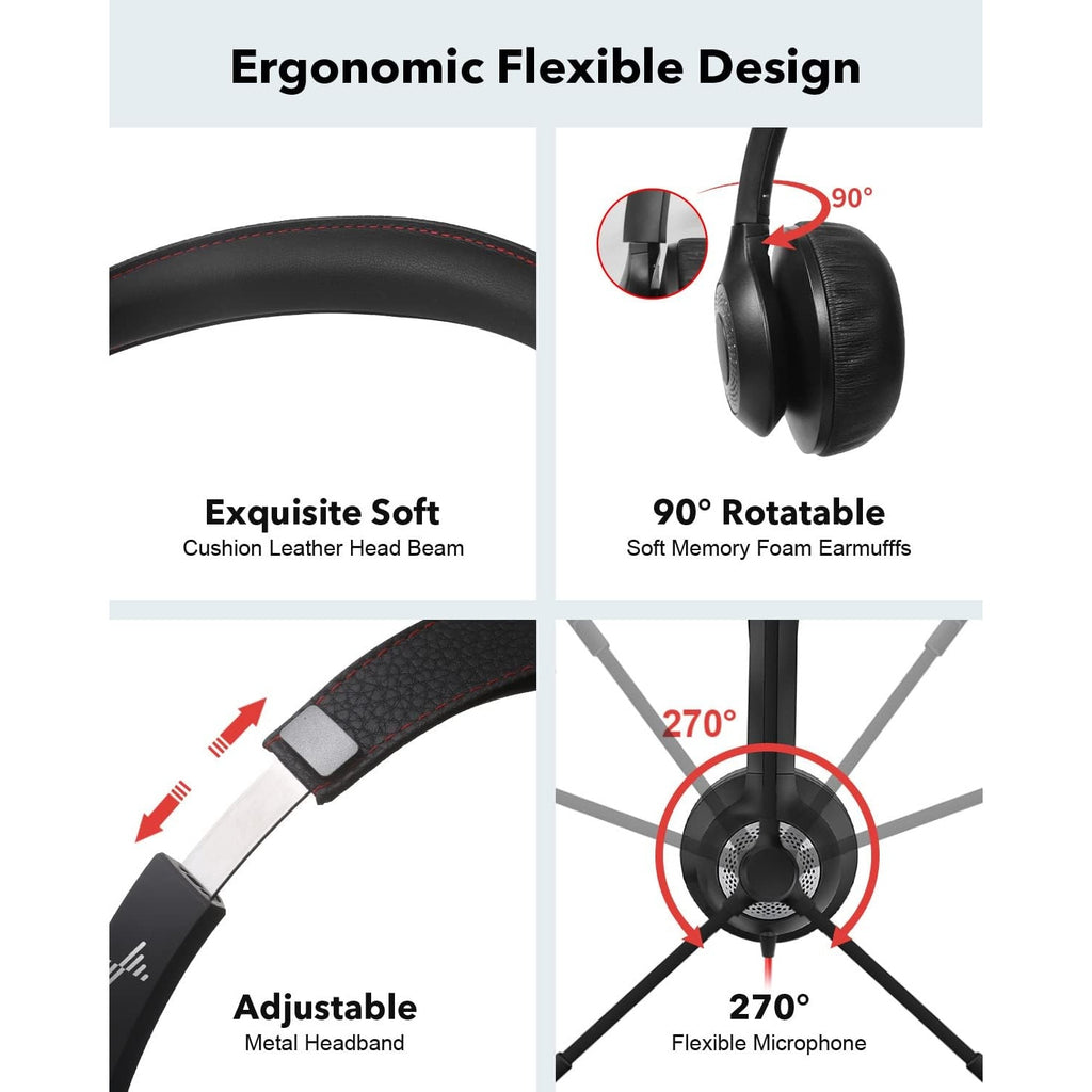 JIAMQISHI USB Headset with Microphone for PC