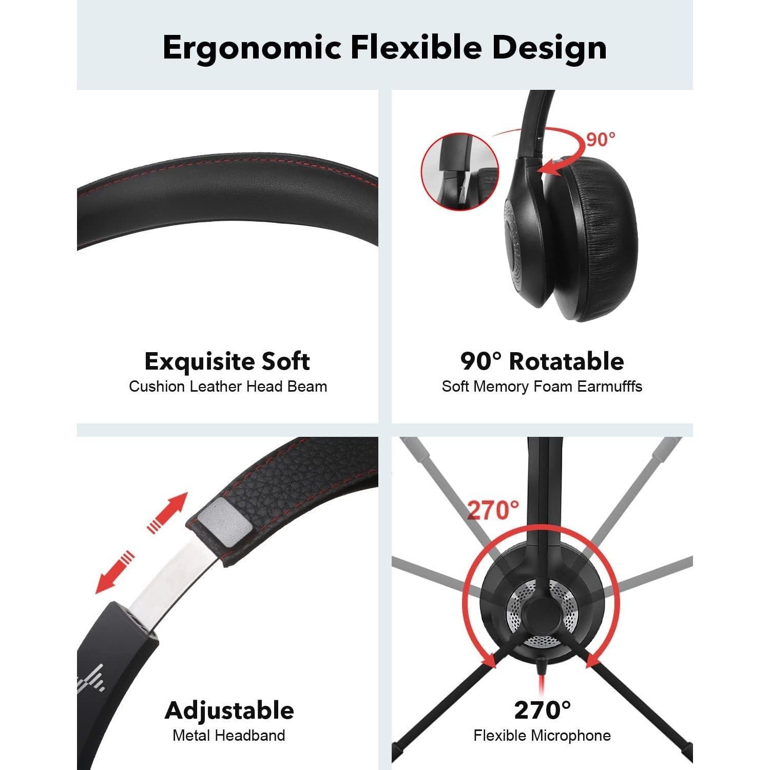 JIAMQISHI USB Headset with Microphone for PC