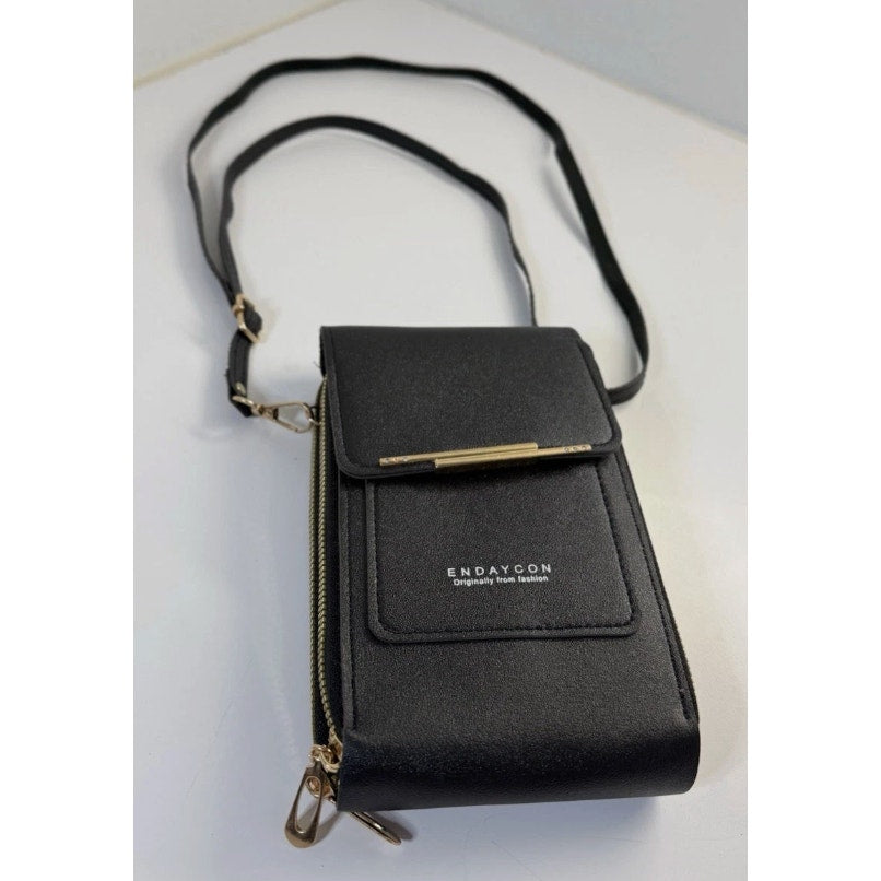 Endaycon Black Crossbody Cell Phone Bag