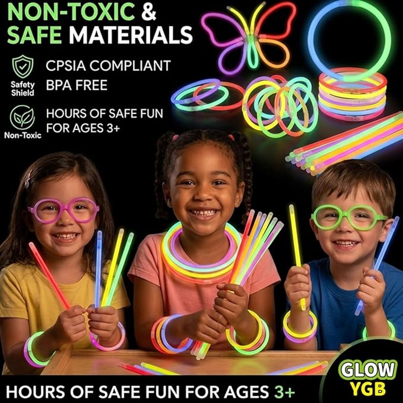 100PCS Glow Sticks Bulk Party Pack