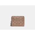 Small Zip Around Wallet In Blocked Signature Canvas
