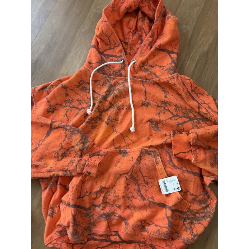 Free people movement orange camo sweatshirt