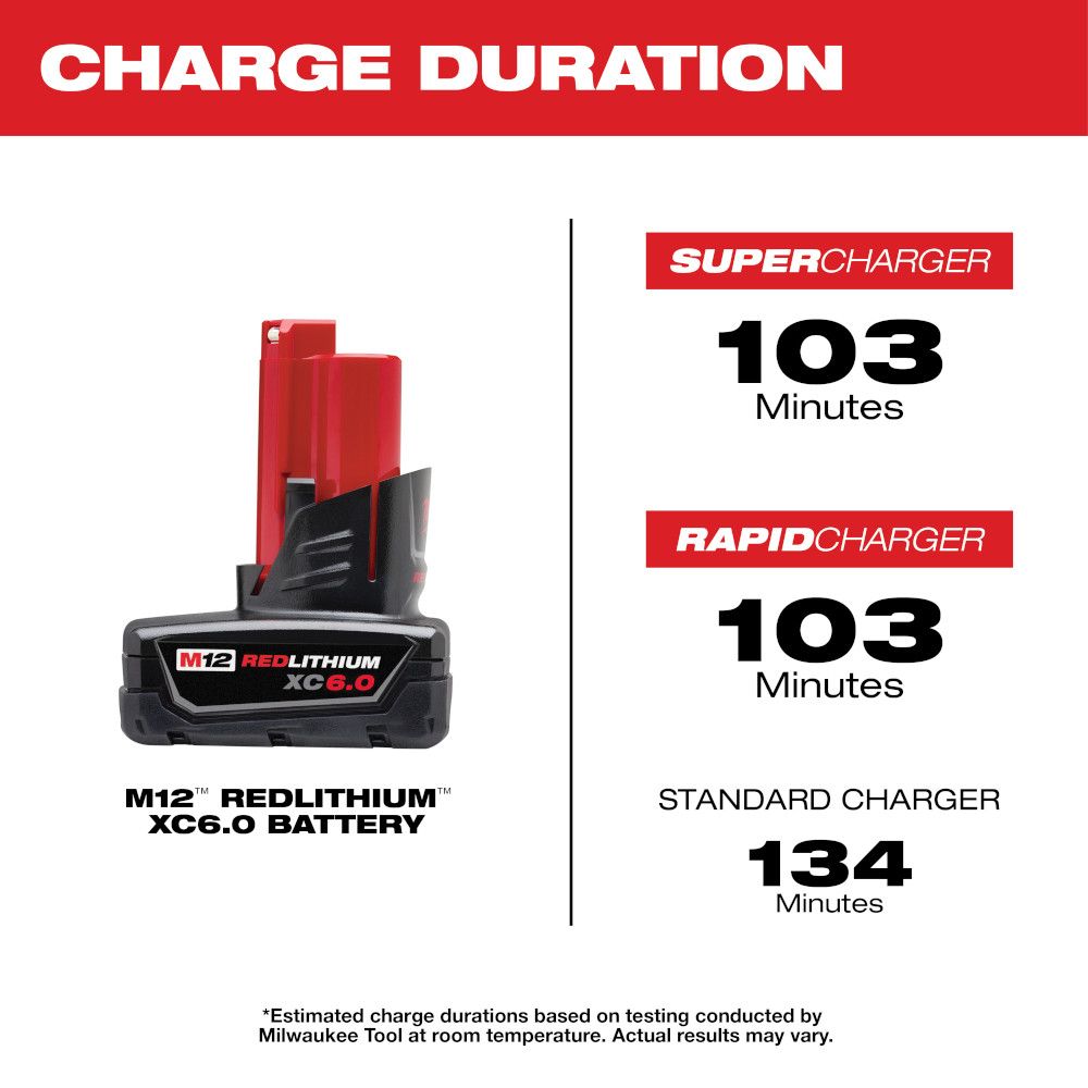 Milwaukee M12 REDLITHIUM XC 6.0 Extended Capacity Battery