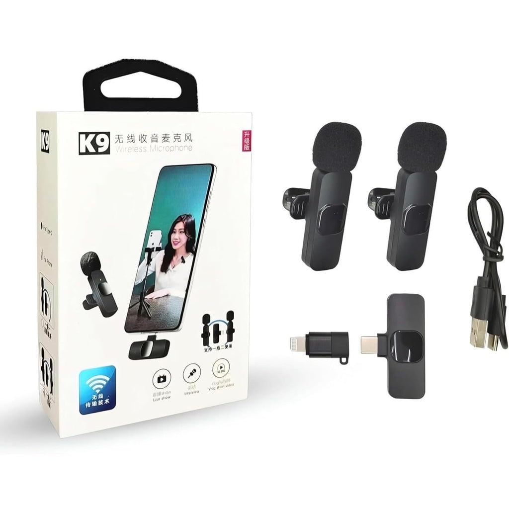 White K9 Wireless Lavalier Microphone Set