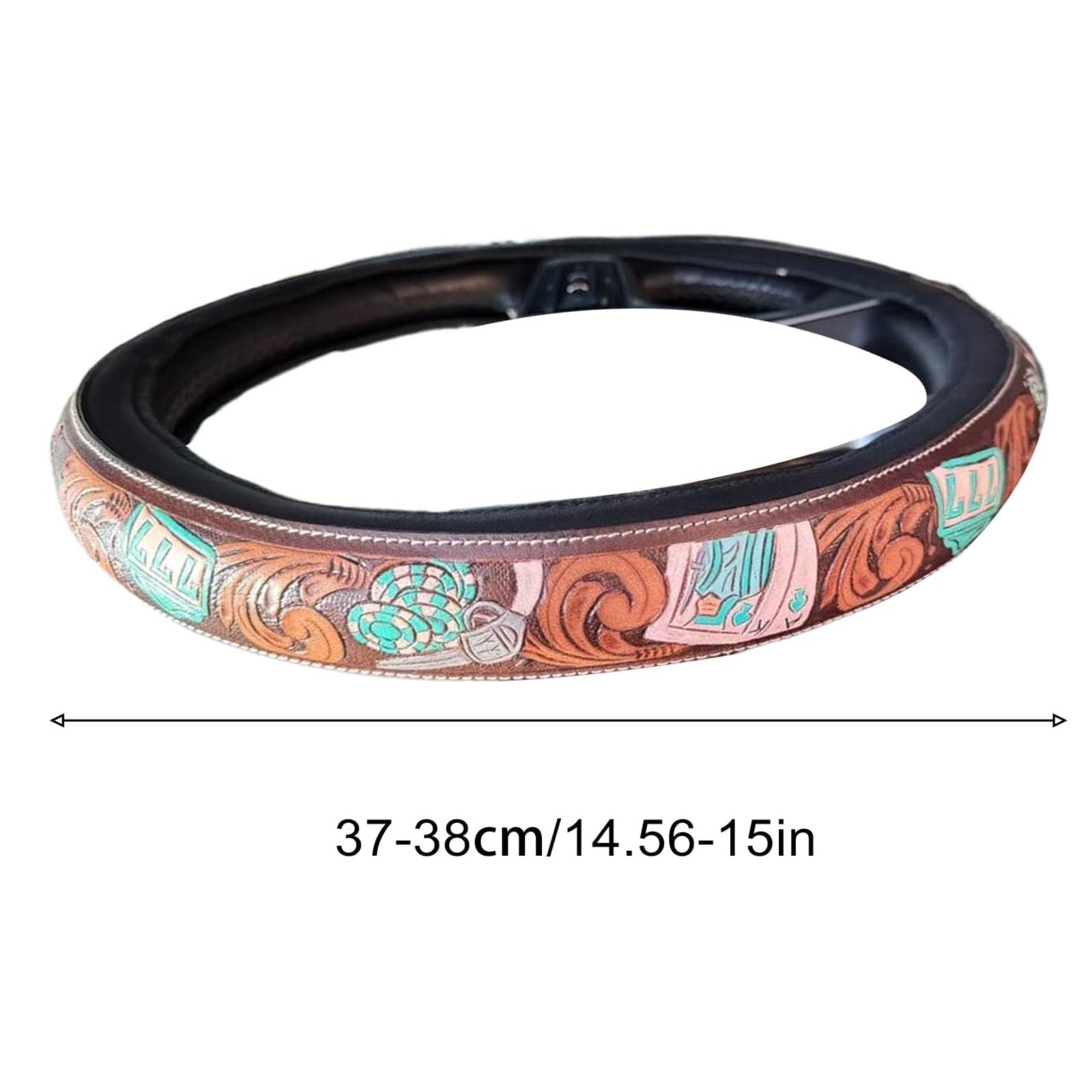 Western Floral Poker Steering Wheel Cover