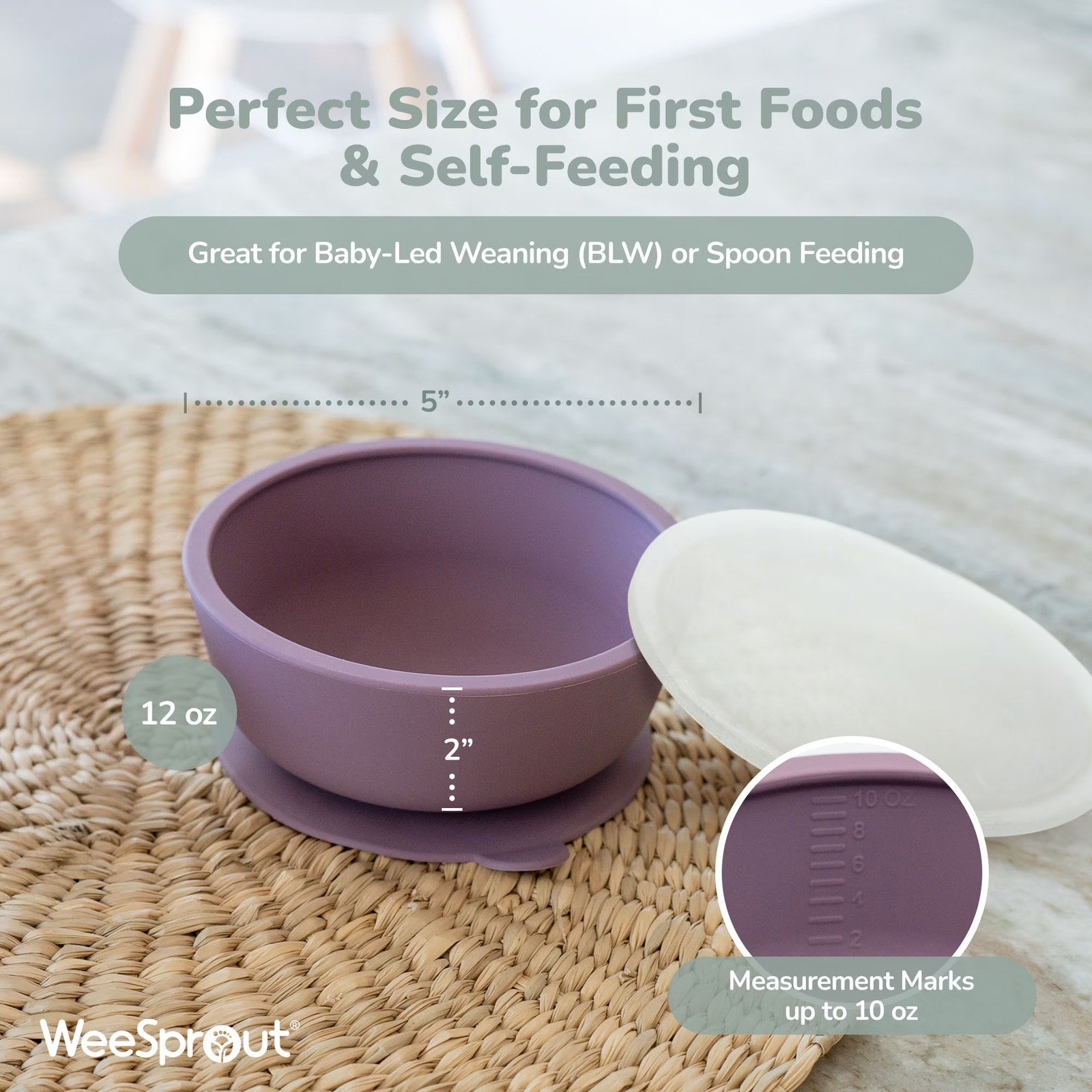 WeeSprout Silicone Suction Bowls with Lids