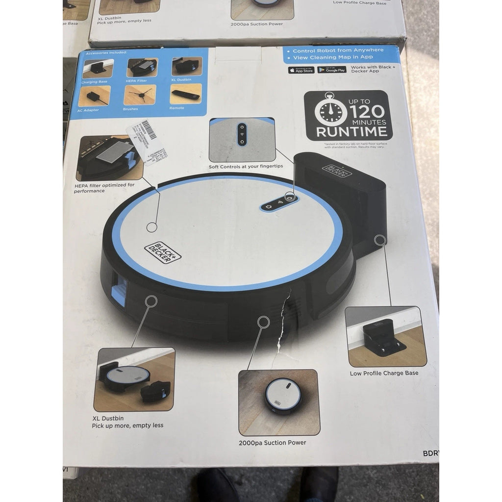 Black & Decker Roboseries Multi Surface Robot Vacuum 2000pa 560ml