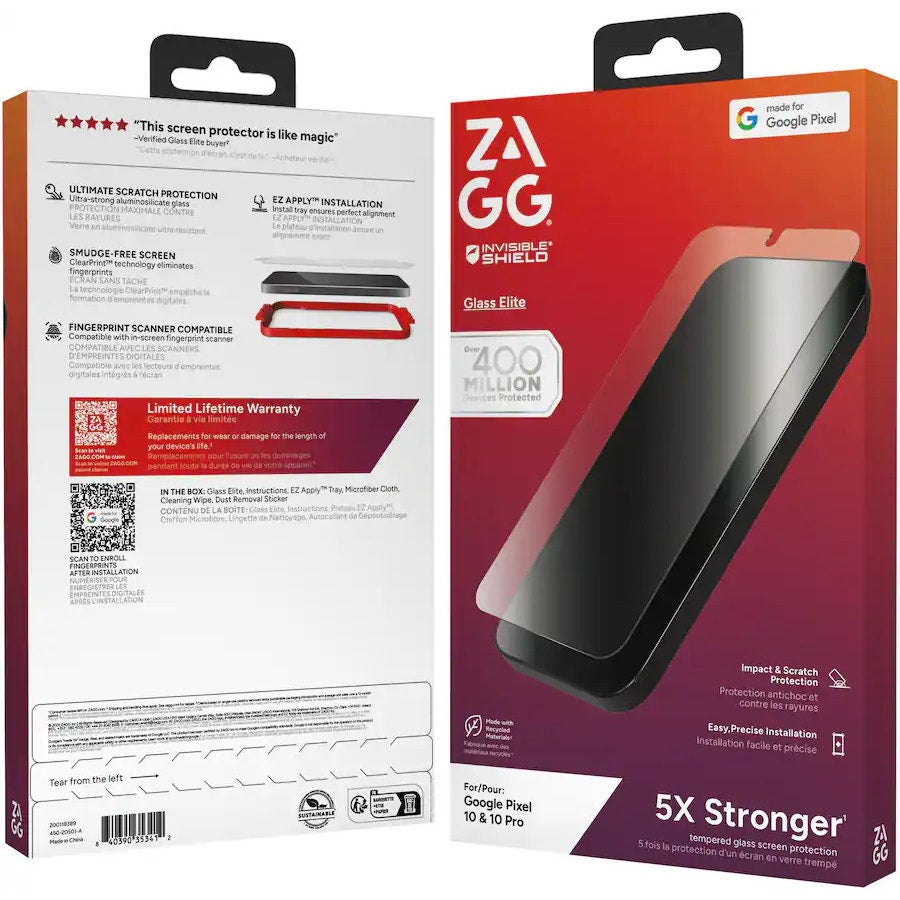 ZAGG - Glass Elite Screen Protector for Google Pixel 10/10 Pro
