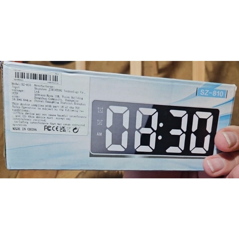 Digital Alarm Clock LED Desktop Clock Sound Control Time Display USB