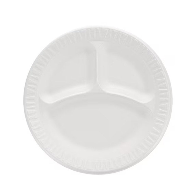 Concorde Non-Laminated 3-Compartment Foam Plates 500ct