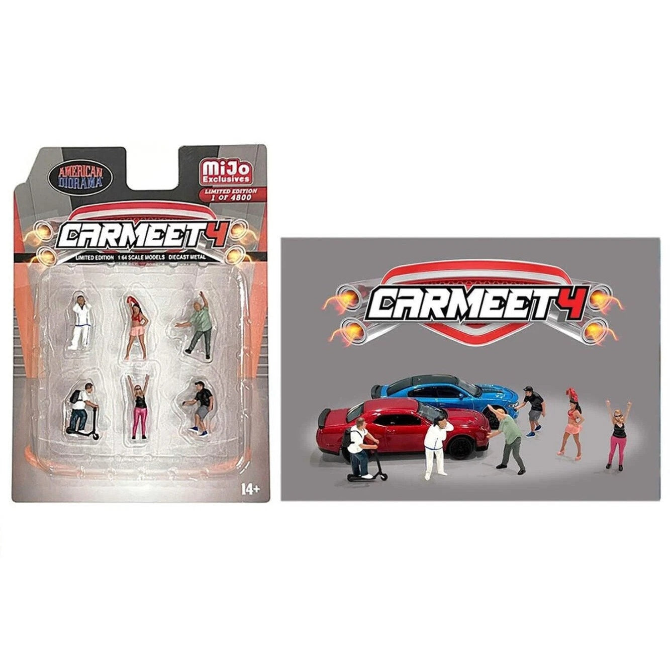 American Diorama 1/64 CAR MEET 4 Die Cast Figures