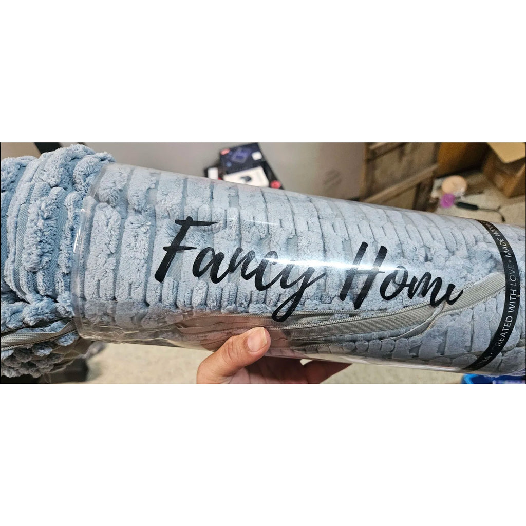 Fancy Home Blue Plush Throw Blanket