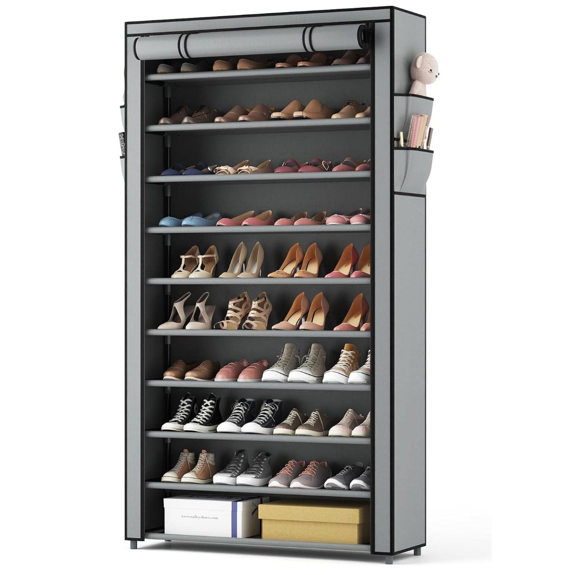 ROJASOP 10-Tier Shoe Rack with Covers