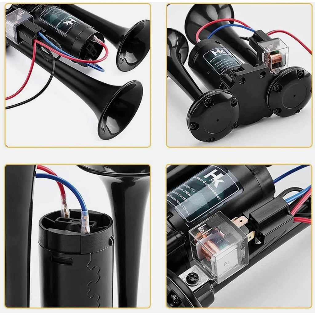 Air Horns Kit with Compressor 12V