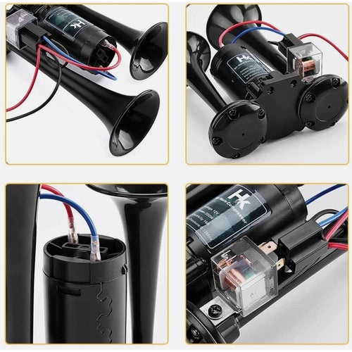 Air Horns Kit with Compressor 12V