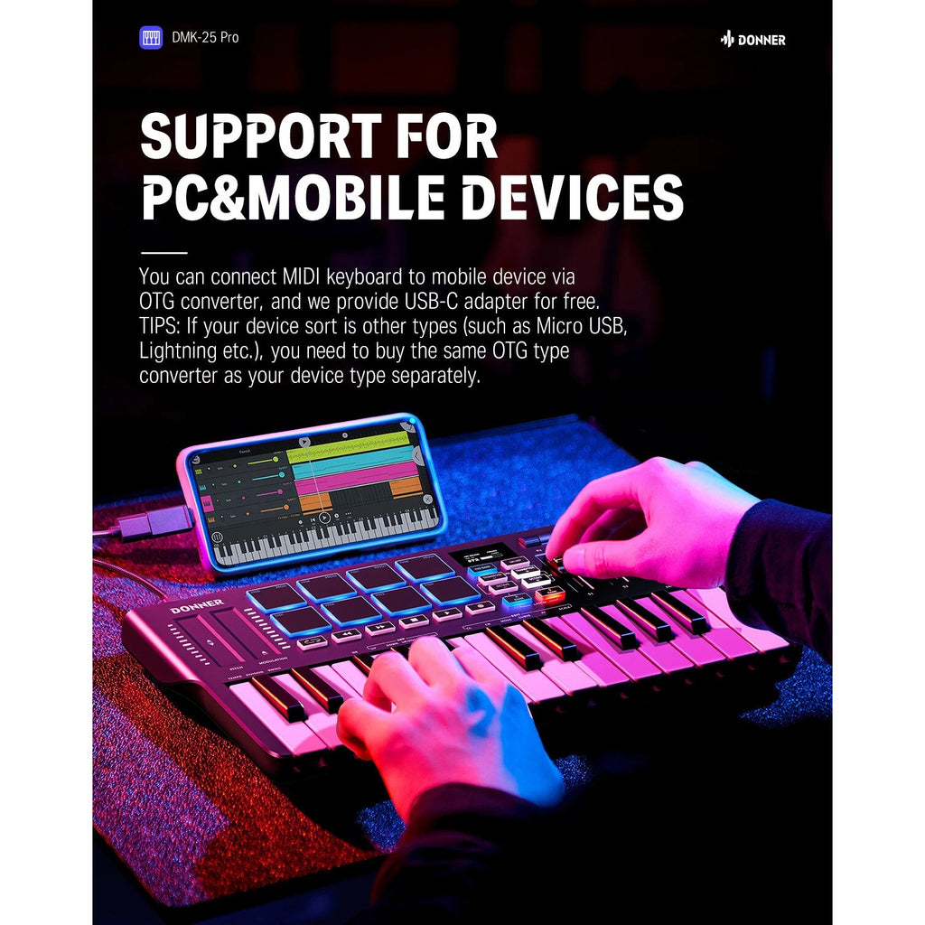 Donner DMK-25 Pro MIDI Keyboard Controller