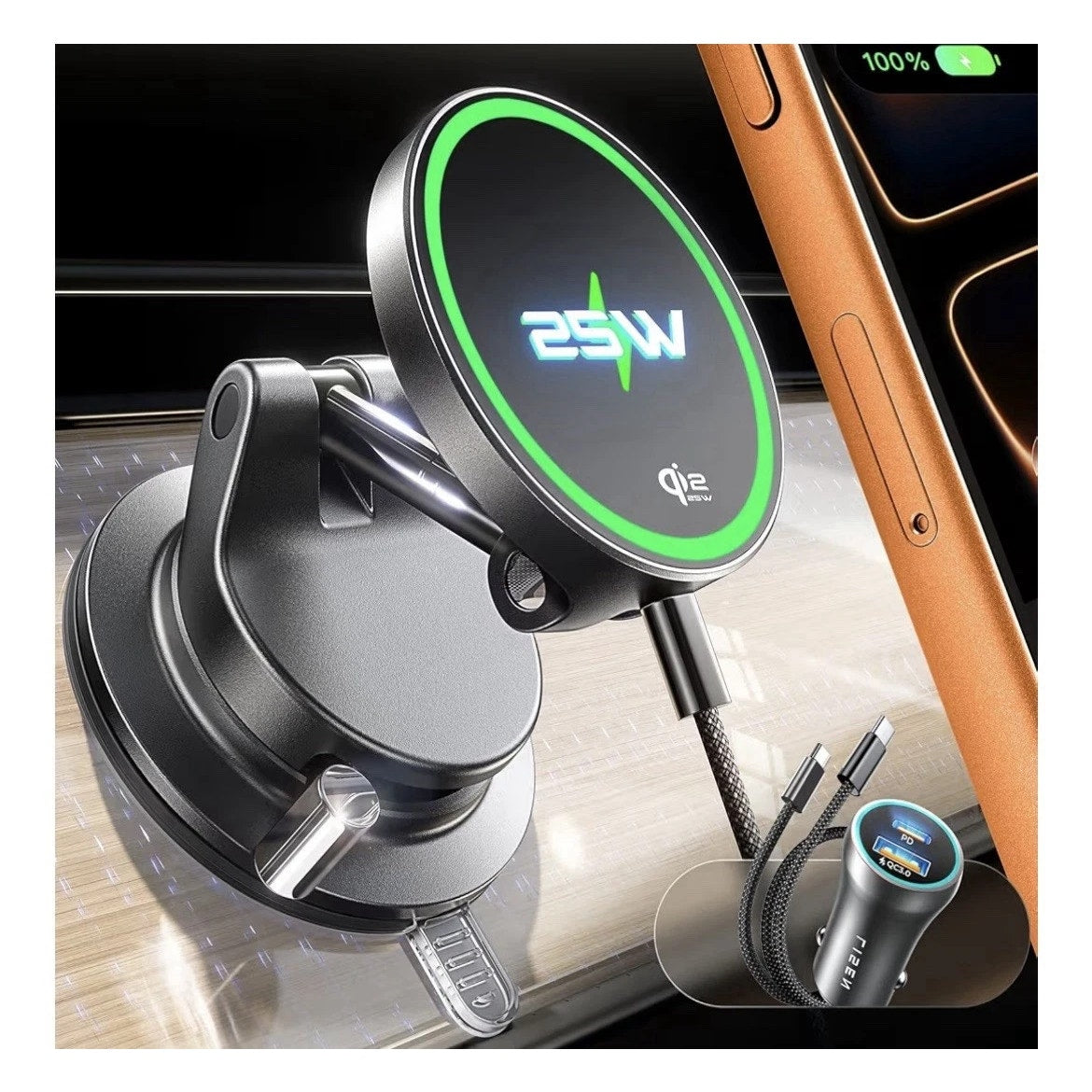 W608 Pro Qi2.2 Wireless Car Charger
