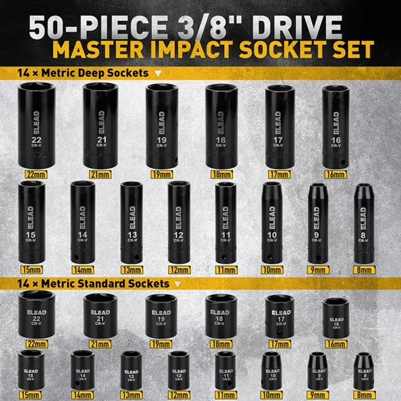 50-Piece Drive Master Impact Socket Set