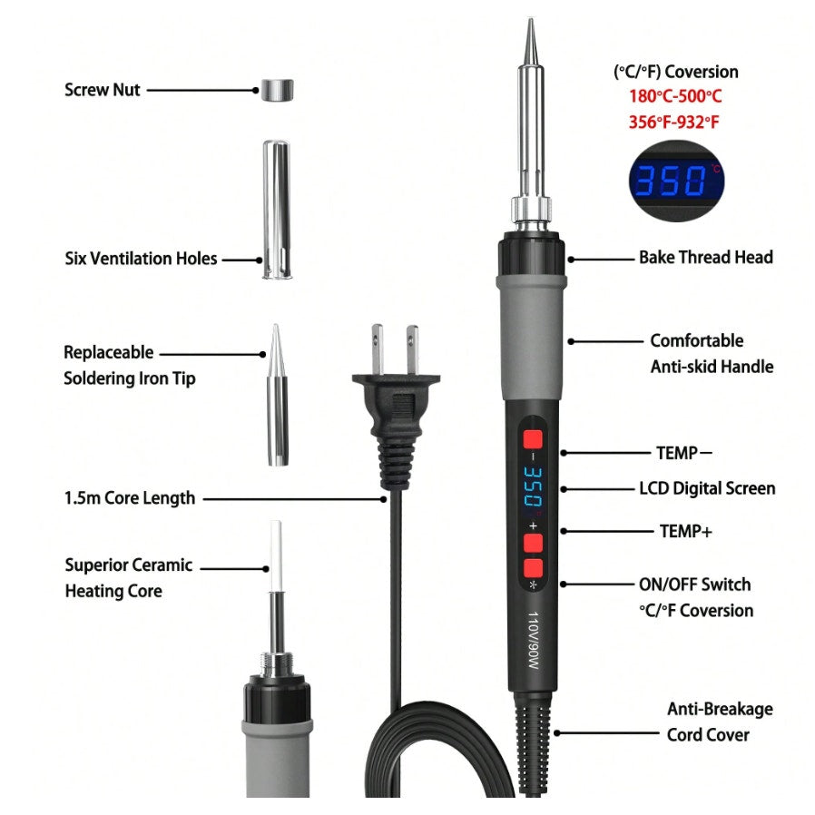 HX5 90W Digital Display Soldering Iron Kit