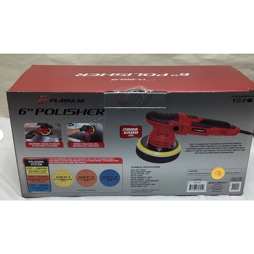Platinum Series 6-in PROFESSIONAL DUAL-ACTION POLISHER / BUFFER 6-Speed 6800 OPM G