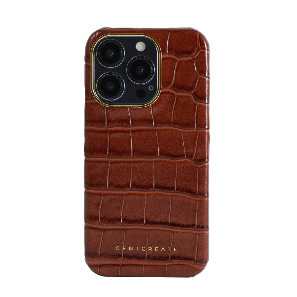 GENTCREATE brown crocodile leather iPhone case