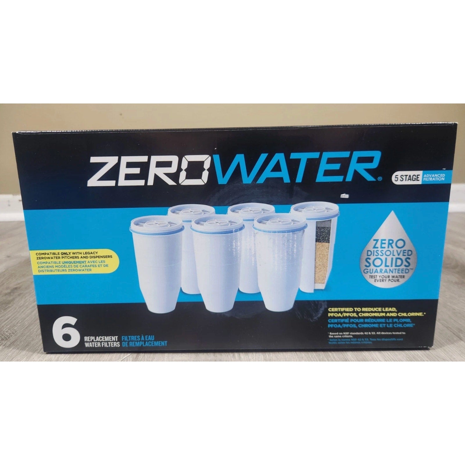 ZeroWater ZR-006 Replacement Water Filters 6 Pack 5-Stage Filtration