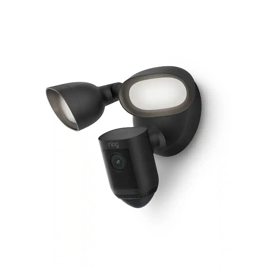 Ring Floodlight Cam Pro, 2 LED Lights Dual Band Wi-Fi, 3D Motion Detection BLACK